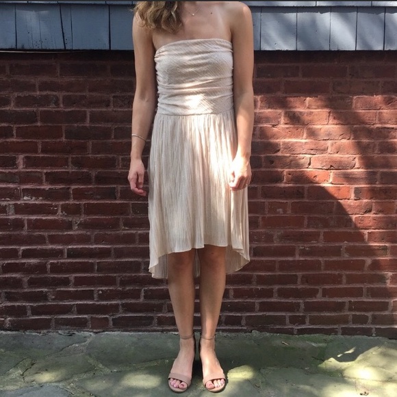 Express. Nude Dress with Shimmery Under Layer. L - Picture 1 of 4